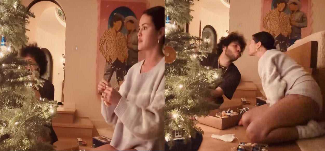 La primera Navidad de Selena Gómez y Benny Blanco decorando juntos su árbol navideño