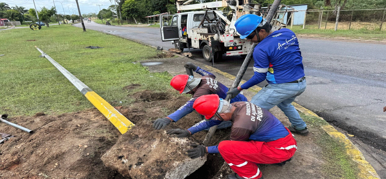 Alcaldía de Maturín reparó el alumbrado público en la avenida Cruz Peraza