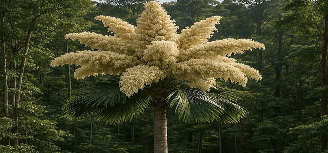 Floreció Palma de Ceilán en el Jardín Botánico de la UCV tras 50 años de espera
