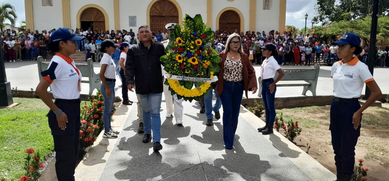 Cedeño conmemoran los 216 años de la Proclamación de la Independencia