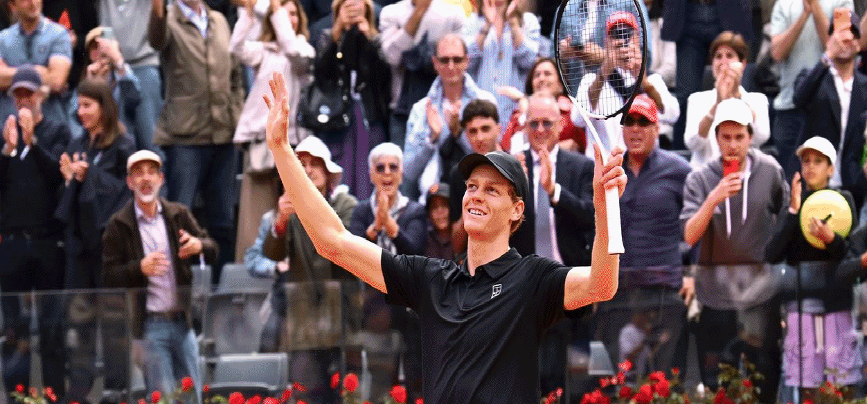 Italiano Jannik Sinner alcanza nuevo récord tras coronarse campeón en Roma
